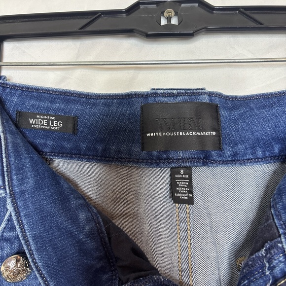 White House Black Market Dark Blue Flare Jeans - Picture 3 of 4